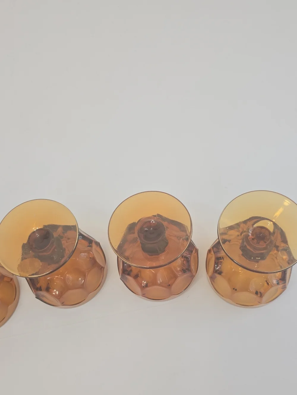 Vintage Imperial USA Set Of 6 Provincial Amber Sherbet Champagne Glasses